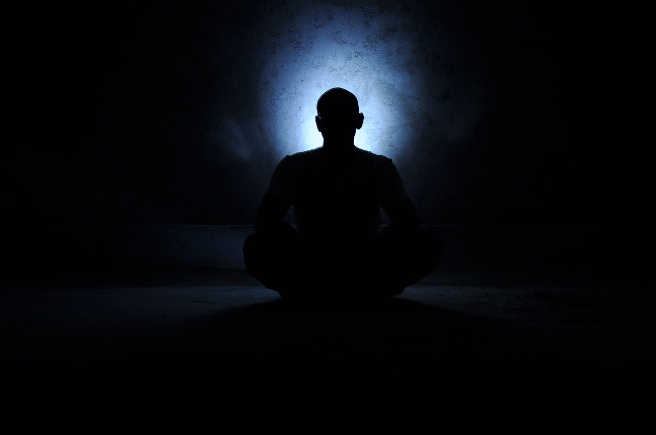 Islamic Meditation - A serene scene with a person in contemplative posture with tasbih.